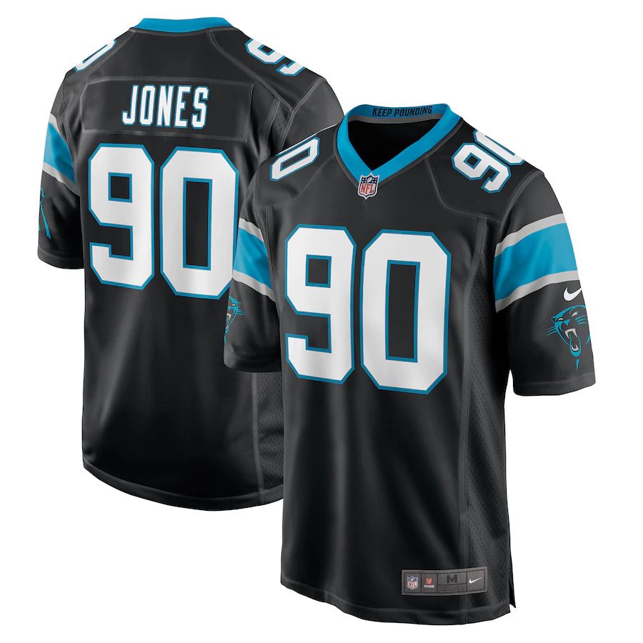 Men Carolina Panthers #90 DaQuan Jones Nike Black Game NFL Jersey